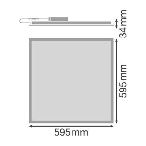 Ledvance Inbouw-/ inlegarmaturen 595x595x50mm 33 W 3000 K 3630 lm IP40 diffuus