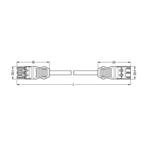 WAGO Patchkabel voor insteekbare gebouwinstallatie 200cm 20 A 2,5mm² 2.5mm²