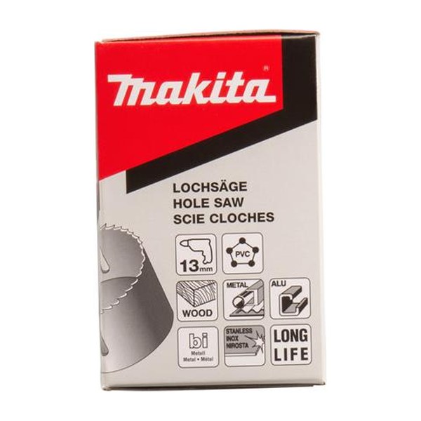 Makita gatzaag, Ø51mm, diepte 38mm, zeskanthouder, geschikt voor hout, kunststof, aluminium, messing, RVS, gietijzer, staal