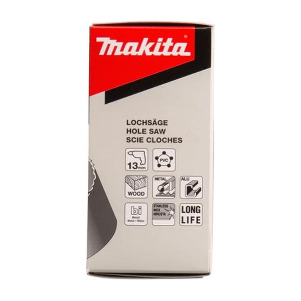 Makita gatzaag, Ø57mm, diepte 38mm, zeskanthouder, geschikt voor hout, kunststof, aluminium, messing, RVS, gietijzer, staal