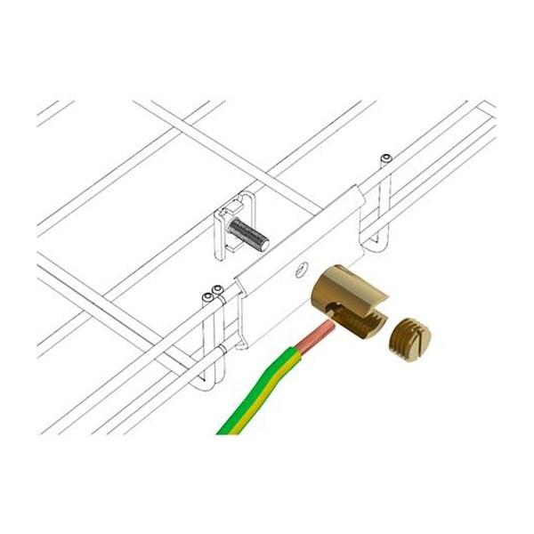 Solar Plus messing klem voor potentiaalvereffening van de goot en de ladder