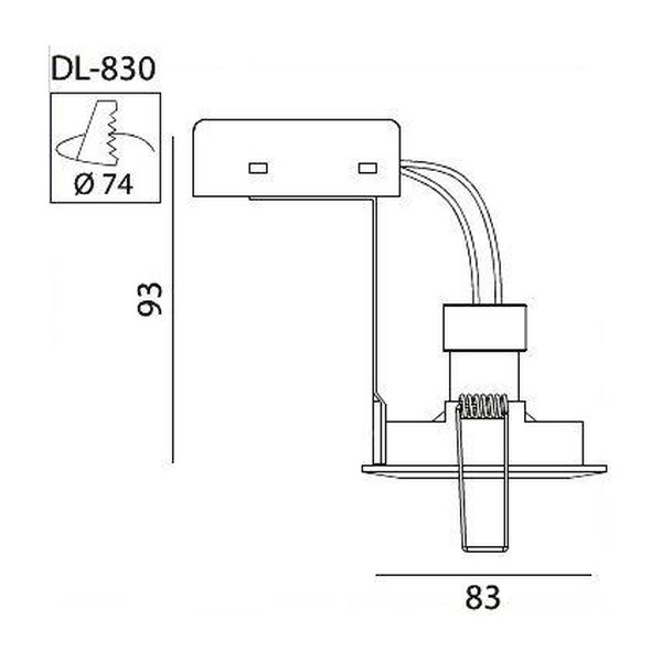 Solar ronde halogeen downlight 230V kantelbaar 83mm max. 35W/GU10 inbouwdiameter 74mm, inbouwdiepte 93mm, wit