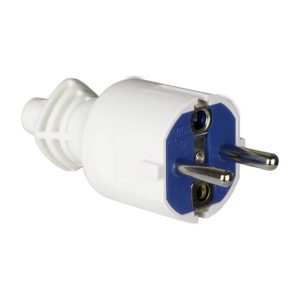 Solar schuko contactstop randaarde 2P+E 16A 250V IP20 rubber wit