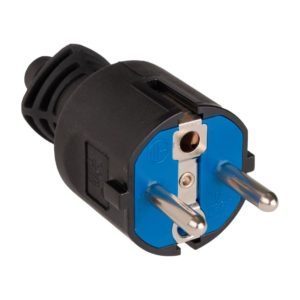 Solar schuko contactstop randaarde F-type 2P+E 16A 250V rubber zwart