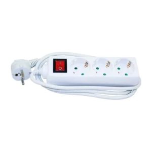 Stopcontact 3-V 1.4M H05VV-F 3G1,5 schakelaar aarde wit