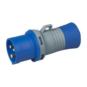 CEE Stekker H6 230V 16A 3-polig blauw, geschikt voor kabel Ø6,5-15 mm, schroefklemmen, IP44 IK8