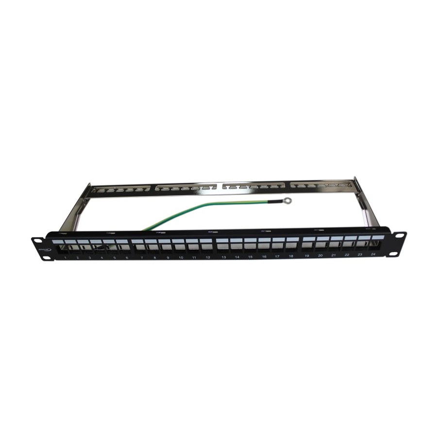 Patch paneel 24xrj45 jack ftp/utp zwart