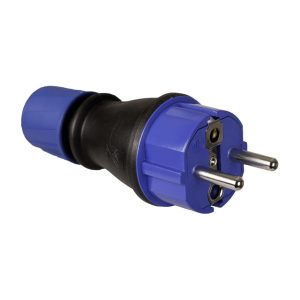 Schuko contactstop randaarde EF-type 2P+E 16A 250V IP54 rubber zwart