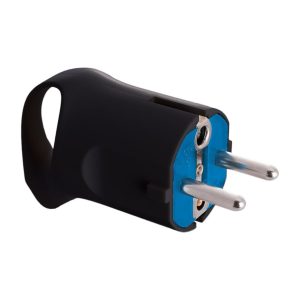Schuko contactstop haaks met randaarde EF-type 16A 250V zwart