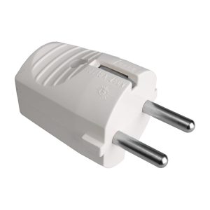 Schuko contactstop randaarde F-type 2P+E 16A 250V rubber wit