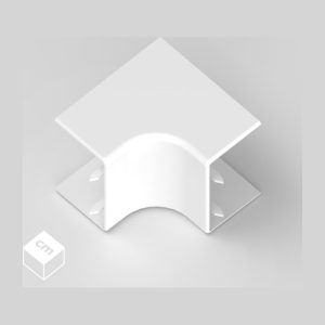Binnenhoek 40x90mm polyvinylchloride, verkeerswit RAL 9016