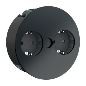 Fitting voor TWIST 2S 2xSchuko (CEE7 / 3) Zwart halfmat 30GE