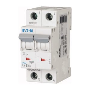 Eaton PLS6-C16/2-MW Installatieautomaat 2P 16 Ampere C-kar 6kA 400V 2 MOD