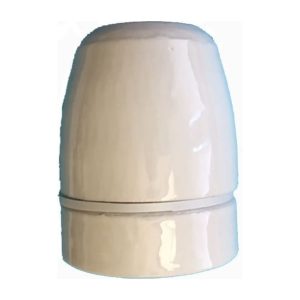 Lamphouder E27 porselein, wit, met glad oppervlak, 10mm nippel