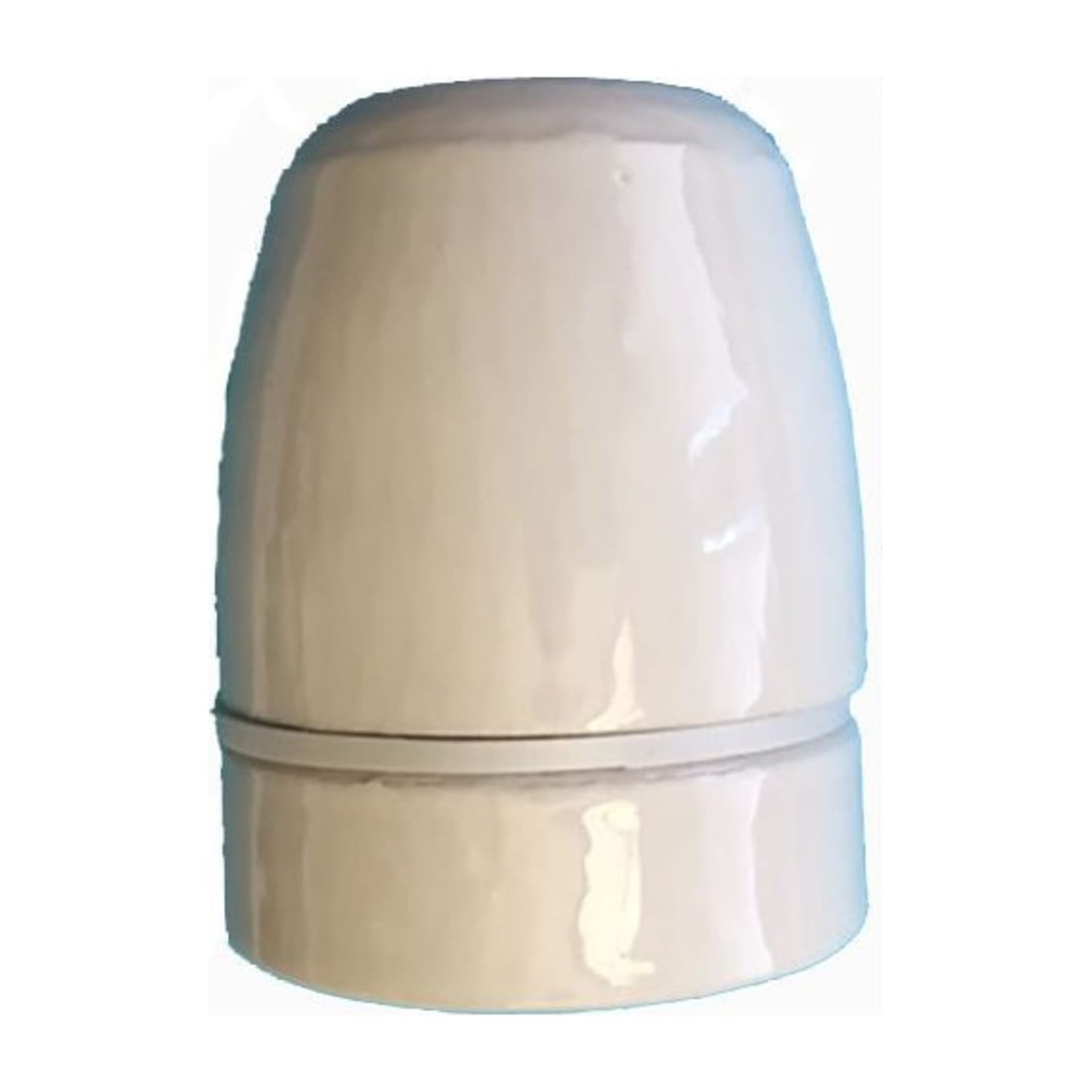 Lamphouder E27 porselein, wit, met glad oppervlak, 10mm nippel