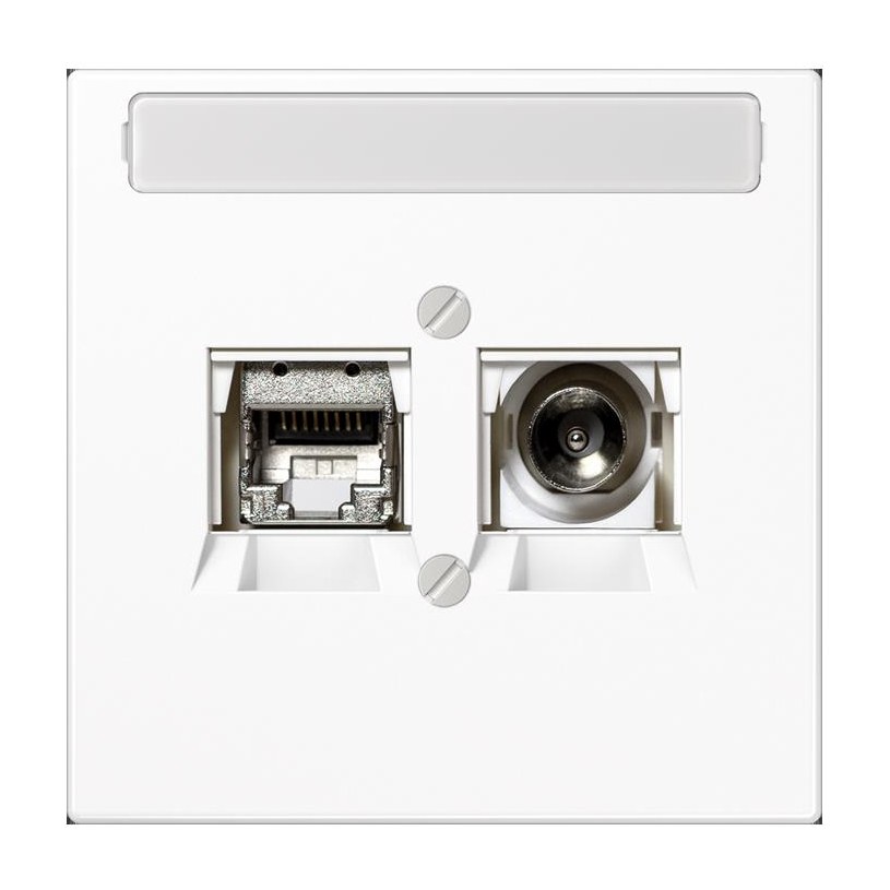 Jung LS Range Centraalplaten en adapters data 70x70mm IP20 wit inbouw coax/RJ45