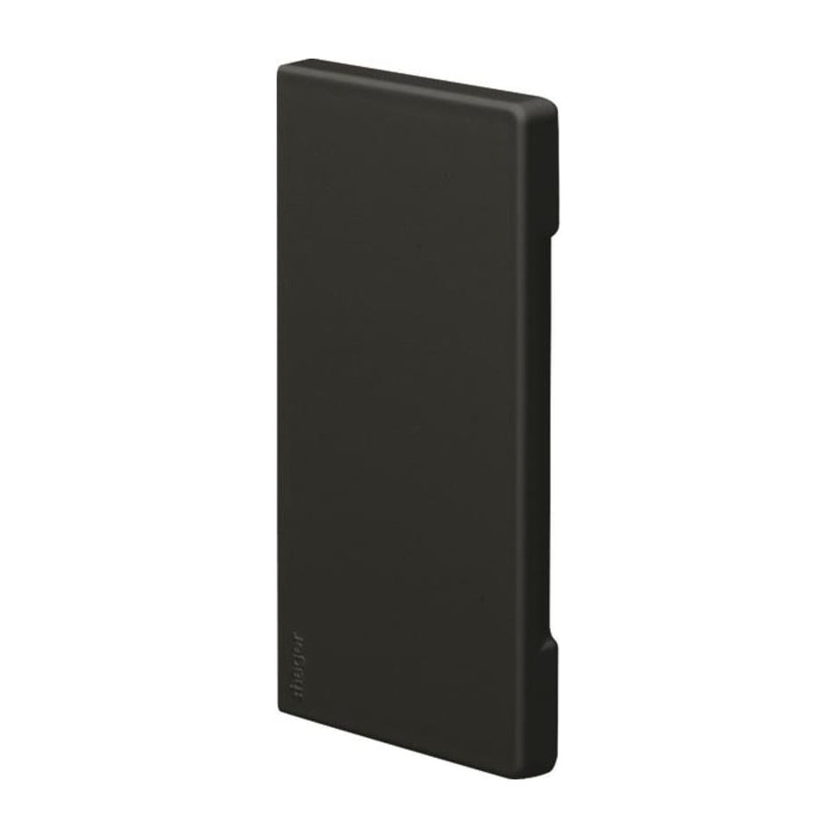 Hager BR65 eindplaat 65x130 mm, halogeenvrij, zwart