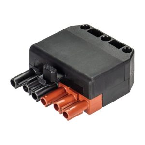 Wieland ST18/6 kabelconnector MALE+KAP zwart + vergrendeling