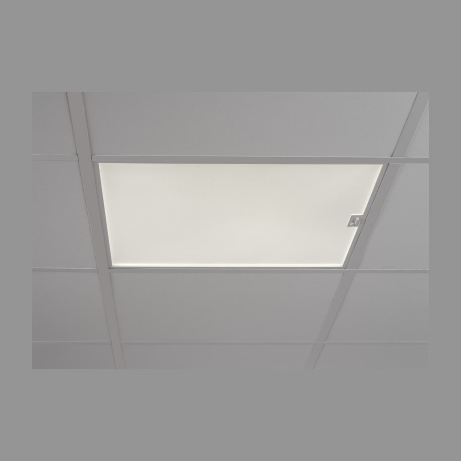 Solar Light led paneel, 32W, 4725lm, 4000K, dimbaar, sensor, CRI80, 41-80°, IP20, inbouw, beh. wit, aluminium, lxbxh 595x595x30mm