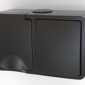 Stekker Schakelaar combinatie opbouw schuko IP54 horizontaal ZW
