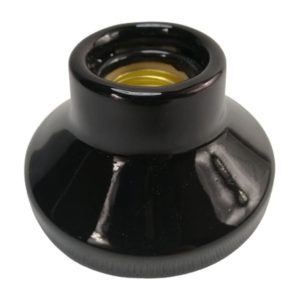 Porseleine fitting, E27, zwart