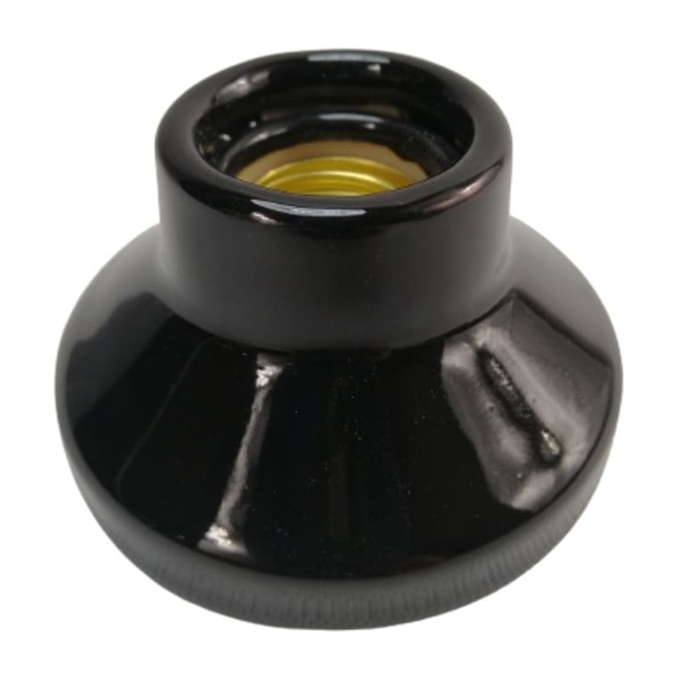 Porseleine fitting, E27, zwart