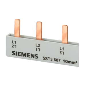 Siemens Pin busbar, 16 mm² connection: 5 x (2-phase+AS/FC) safe to touch
