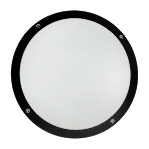 Plafond/wandarmatuur, E27, IK10, IP65, C4, zwart, OPEN