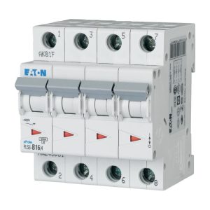 Eaton PLS6-C16/4-MW Installatieautomaat 4P 16 Ampere C-KAR 400V 4 MOD