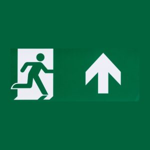Xtras pictogram noodverlichting, vluchtweg, rechtdoor/naar boven