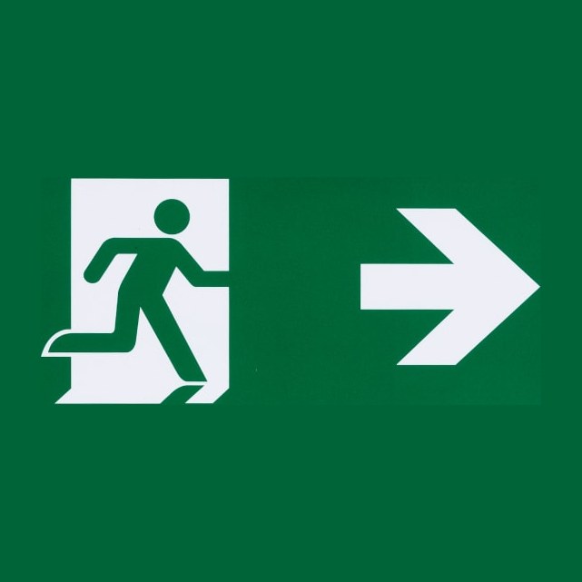 Xtras pictogram noodverlichting, vluchtweg, rechts