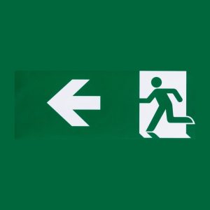 Xtras pictogram noodverlichting, vluchtweg, links