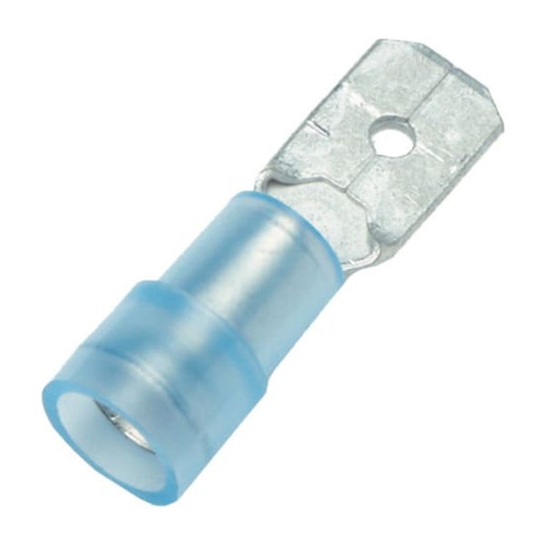 Vlaksteker Blauw, 6,3 x 0,8, 1,04-2,63 mm (per 100 stuks)