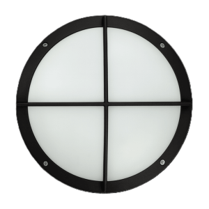 Plafond/wandarmatuur, E27, IK10, IP65, C4, zwart, CROSS