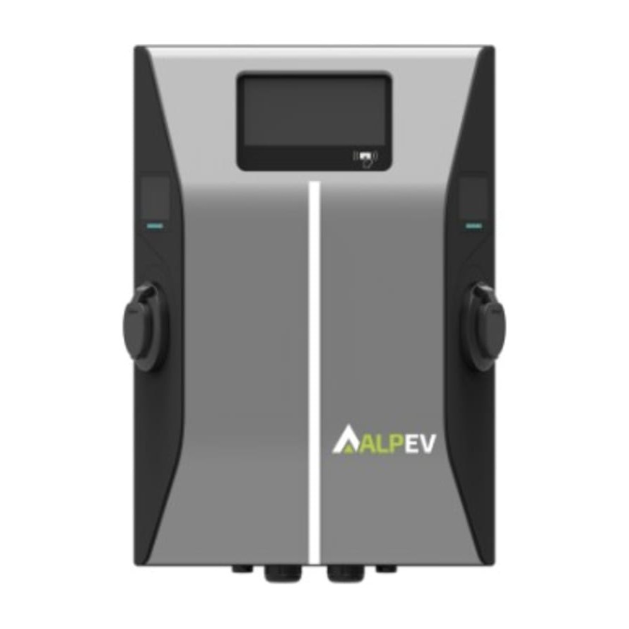 ALP EASY CHARGE DUO incl. RFID, 2x3P MID, 4G, WIFI, LAN, 2x type 2 socket, Display, 2x6 mA DC Leakage protection.