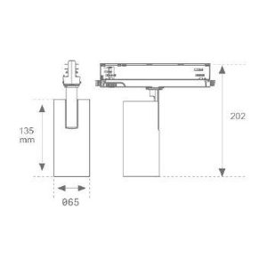 Solar Light Railspots 3-fase 65x135mm 20,5 W 3000 K 1943 lm IP20 wit