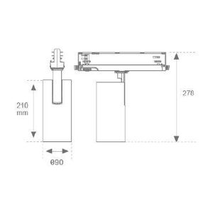Solar Light Railspots 3-fase 90x210mm 27,5 W