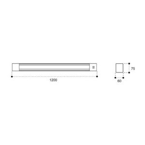 Lumission Lineair Plafond- wandarmaturen 1200x60x75mm 40 W 5000 K IP20 wit