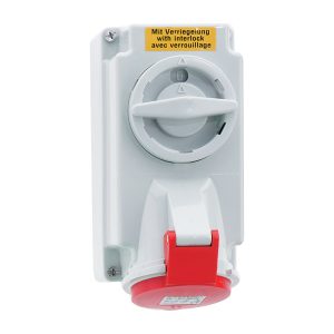 CEE afsch.wandcontactdoos 16A 4 polig plus aarde