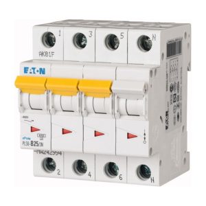 Eaton PLS6-C25/3N-MW Installatieautomaat 4P 25 Ampere C-KAR 400V 4 MOD