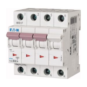 Eaton PLS6-C32/3N-MW Installatieautomaat 4P 32 Ampere C-KAR 400V 4 MOD