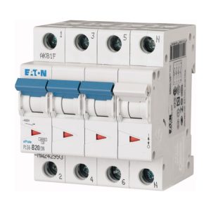 Eaton PLS6-C20/3N-MW Installatieautomaat 4P 20 Ampere C-KAR 400V 4 MOD