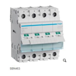 Hager Modulaire lastscheider 4-polig 63 A, grijze tuimel