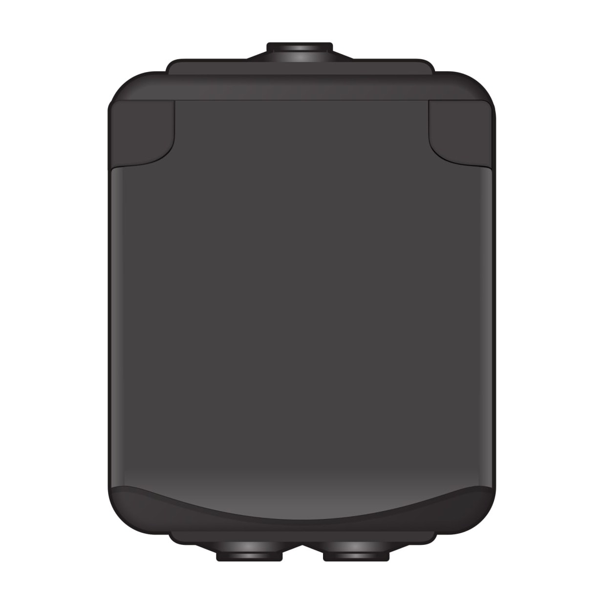 wandcontactdoos 1-voudig IP44 zwart, UL 94-V0, Landbouw