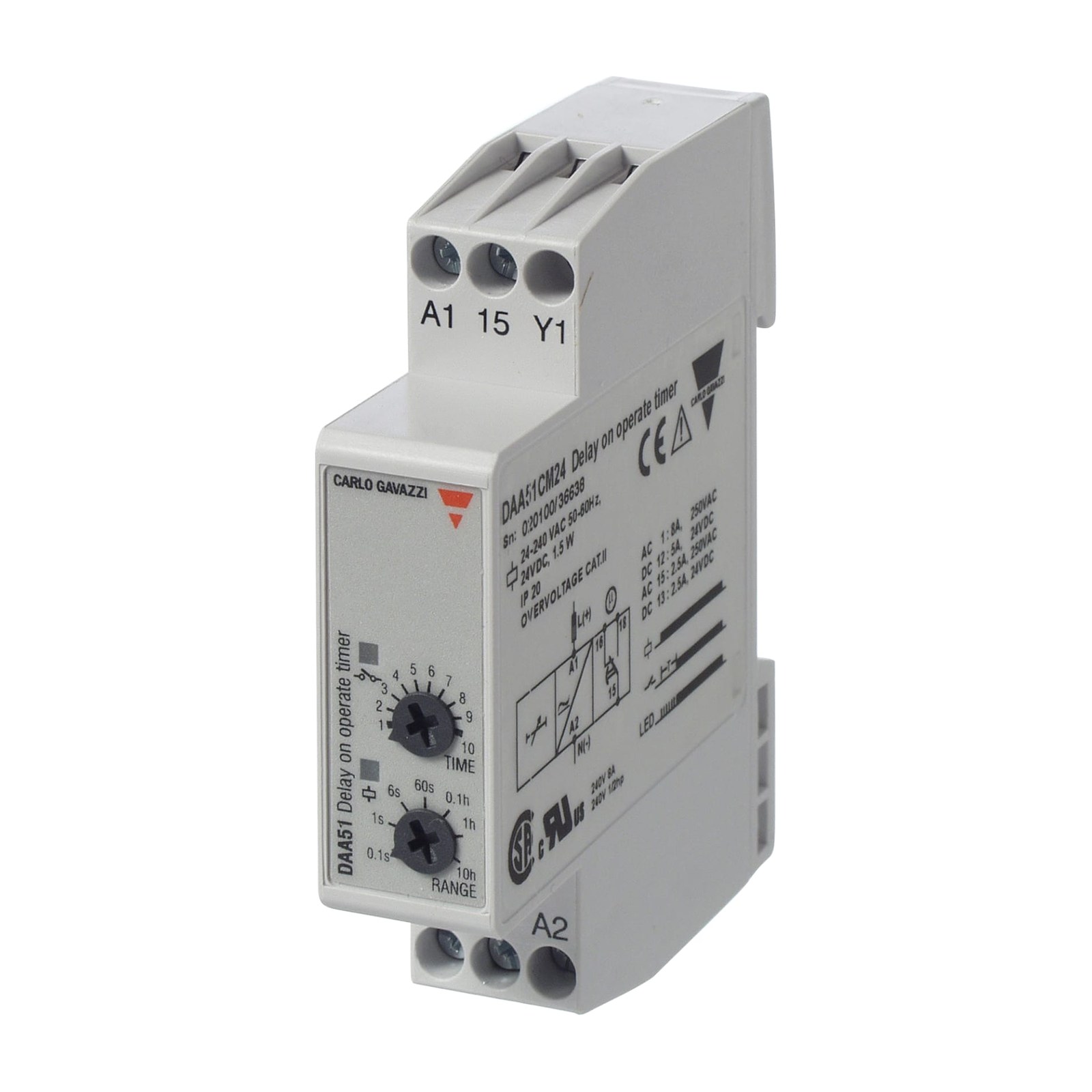 Carlo Gavazzi DAA tijdrelais vertraagd opkomend operative REV.1