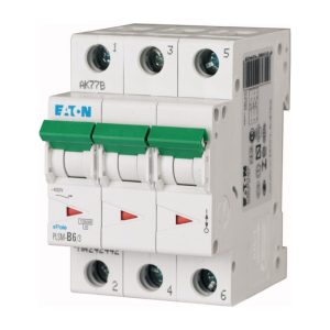 Eaton PLSM-B6/3-MW Installatieautomaat 3P 6 Ampere B-KAR 400V 3 MOD
