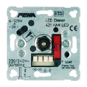 Peha Dimmer draai/drukknop, 6-60VA, halogeenvrij, IP20