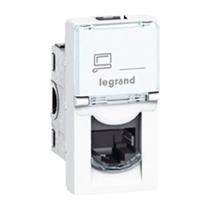 Legrand Mosaic connector CAT6 UTP RJ45 1 module breed wit