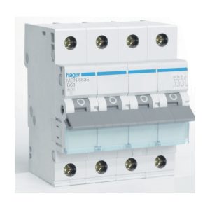 Hager MBN663E Installatieautomaat 3P+N 63 Ampere B-KAR 0kA 500V 4 MOD