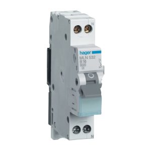 Hager Installatieautomaat, 1P+N, 6kA, C-karakteristiek, 10A, 1 module